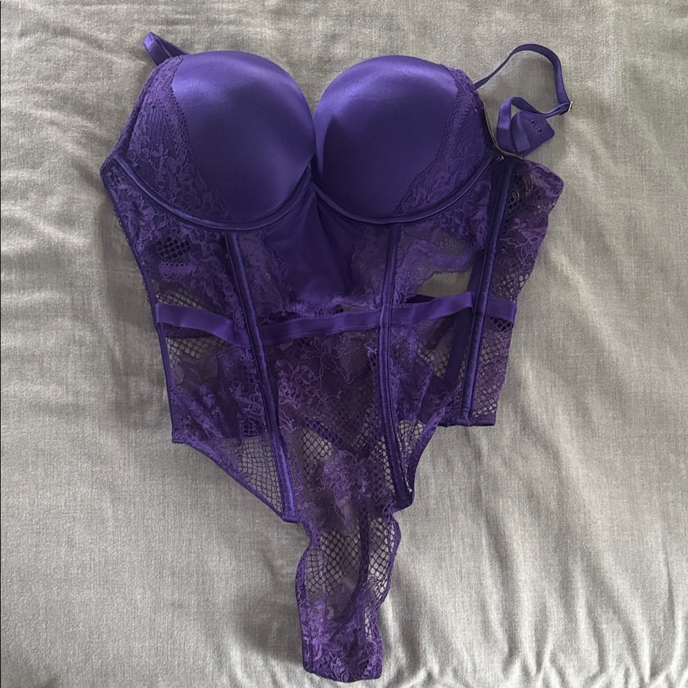 Victoria's Secret Purple Lace Bra Bodysuit